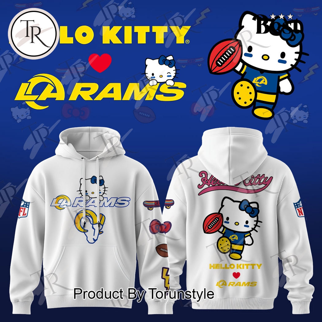 Los Angeles Rams X Hello Kitty 2025 White Edition Hoodie Los Angeles Rams X Hello Kitty 2025 White Edition Hoodie