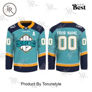 New York Sirens 2025 Custom Name Teal Hockey Jersey