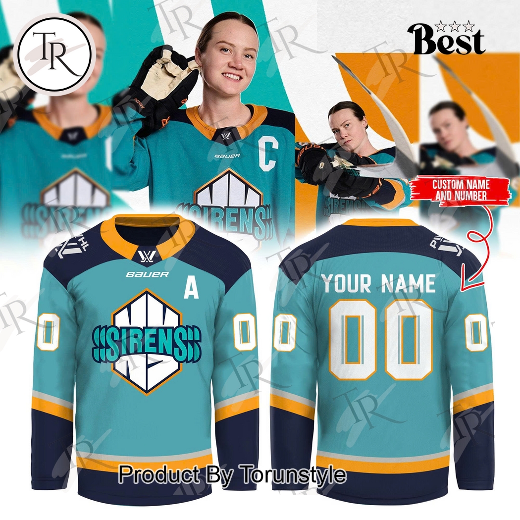 New York Sirens 2025 Custom Name Teal Hockey Jersey New York Sirens 2025 Custom Name Teal Hockey Jersey