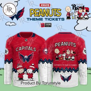 Washington Capitals X Peanuts Theme Tickets 2025 Hockey Jersey
