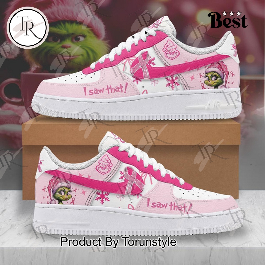 The Grinch Merry Christmas “I Saw That!” 2025 Pink Air Force 1 Sneakers