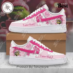 The Grinch Merry Christmas "I Saw That!" 2025 Pink Air Force 1 Sneakers