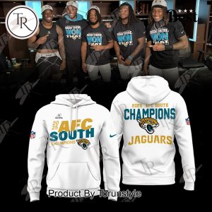 Jacksonville Jaguars 2025 AFC South Division Champs Hoodie – White