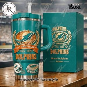 Miami Dolphins 60th Anniversary 1966-2026 40oz Tumbler