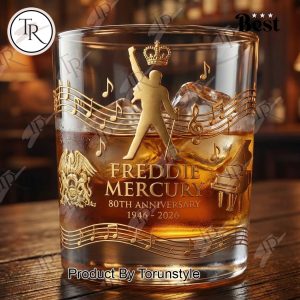 Freddie Mercury 80th Anniversary 1946-2026 Whiskey Glass