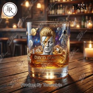 David Bowie 10th Anniversary 2016-2026 Whiskey Glass