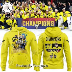 Sweden National Ice Hockey Team IIHF World Junior Champions 2026 Hoodie – Yellow