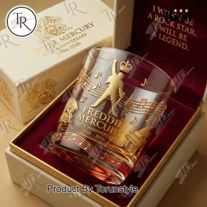 Freddie Mercury 80th Anniversary 1946-2026 Whiskey Glass