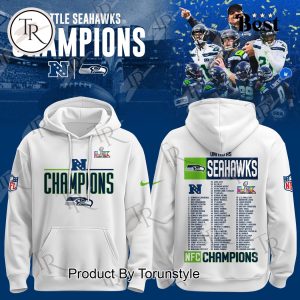 Seattle Seahawks NFC Champions 2025 Hoodie – White