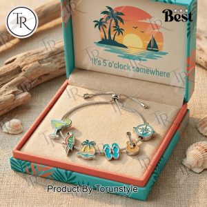 Jimmy Buffett “It’s 5 O’Clock Somewhere” Charm Bracelet