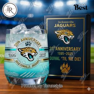 Jacksonville Jaguars 30th Anniversary 1995-2025 Whiskey Glass