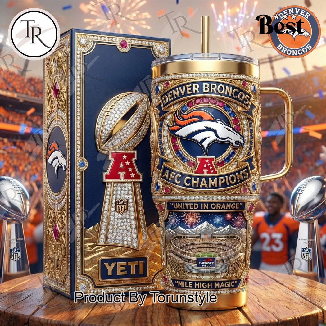 Denver Broncos AFC Champions 2026 New Design 40oz Tumbler Denver Broncos AFC Champions 2026 New Design 40oz Tumbler