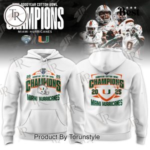 Miami Hurricanes Goodyear Cotton Bowl Champions 2025 Hoodie