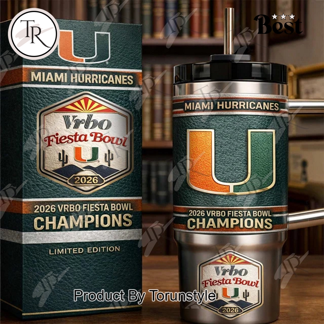 Miami Hurricanes VRBO Fiesta Bowl Champions 2026 40oz Tumbler