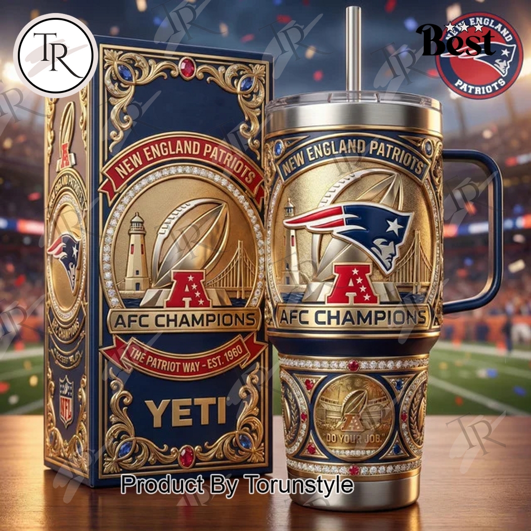New England Patriots AFC Champions 2026 New Design 40oz Tumbler New England Patriots AFC Champions 2026 New Design 40oz Tumbler