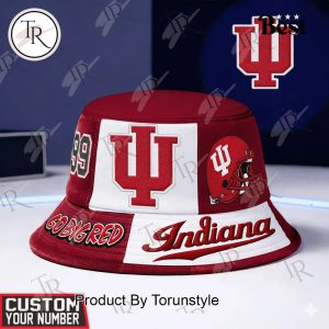Indiana Hoosiers Go Big Red 2026 Custom Name Bucket Hat