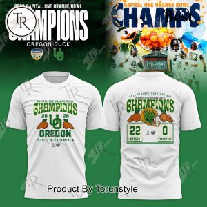 Oregon Ducks 2026 Capital One Orange Bowl Champions Hoodie – White