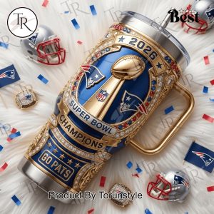 New England Patriots Super Bowl Champs 2026 New Design 40oz Tumbler