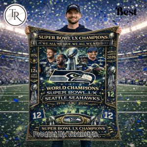 Seattle Seahawks Super Bowl Champions 2X 1976-2026 Blanket