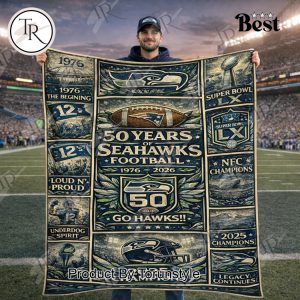 Seattle Seahawks 50 Years Blanket