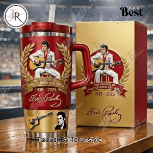 Elvis Presley Nine Decades Of King Of Rock And Roll 1935-2026 40oz Tumbler