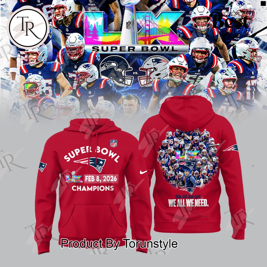 New England Patriots Champions 2026 Hoodie - Red New England Patriots Champions 2026 Hoodie - Red