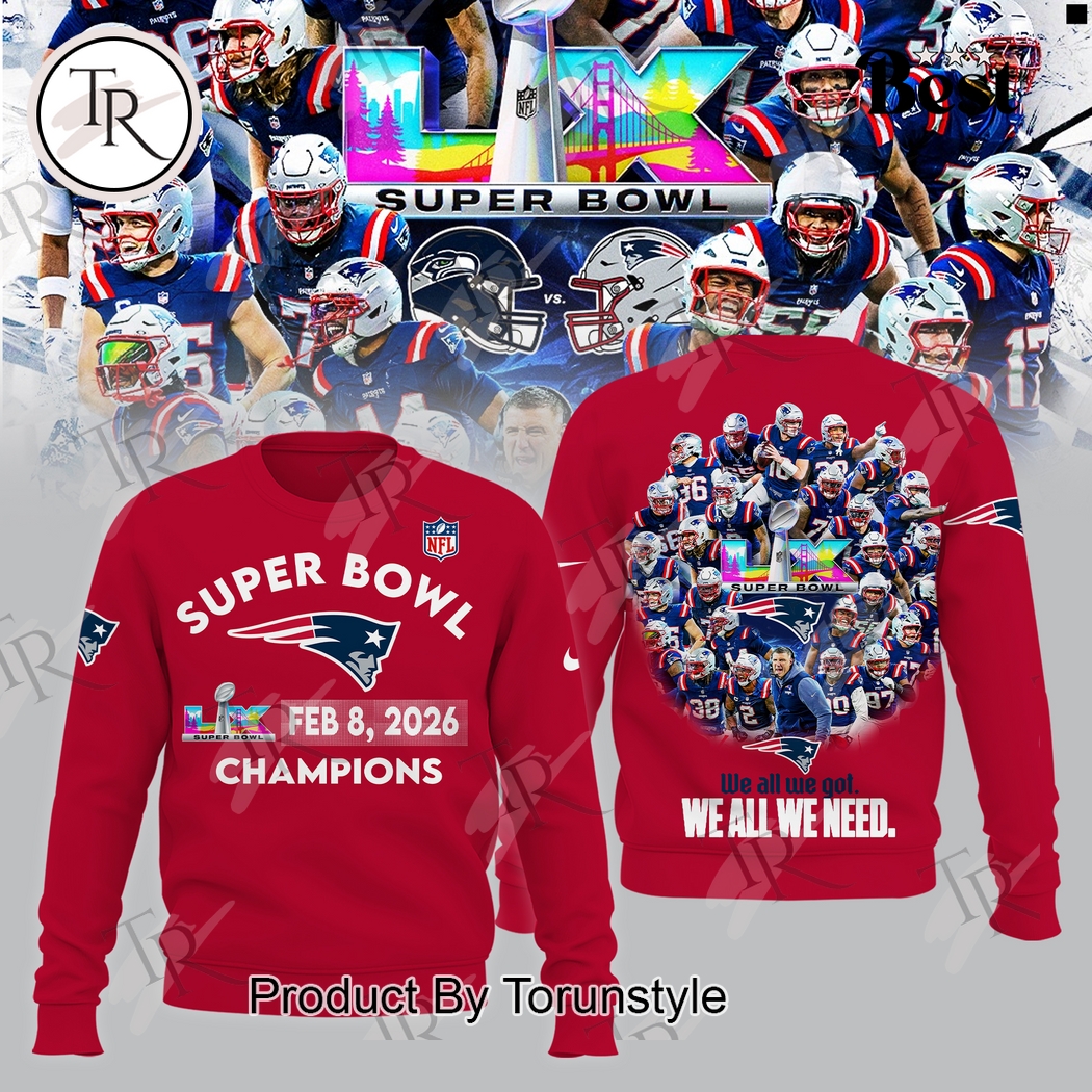 New England Patriots Champions 2026 Hoodie - Red New England Patriots Champions 2026 Hoodie - Red