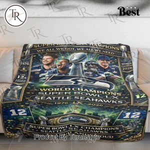 Seattle Seahawks Super Bowl Champions 2X 1976-2026 Blanket