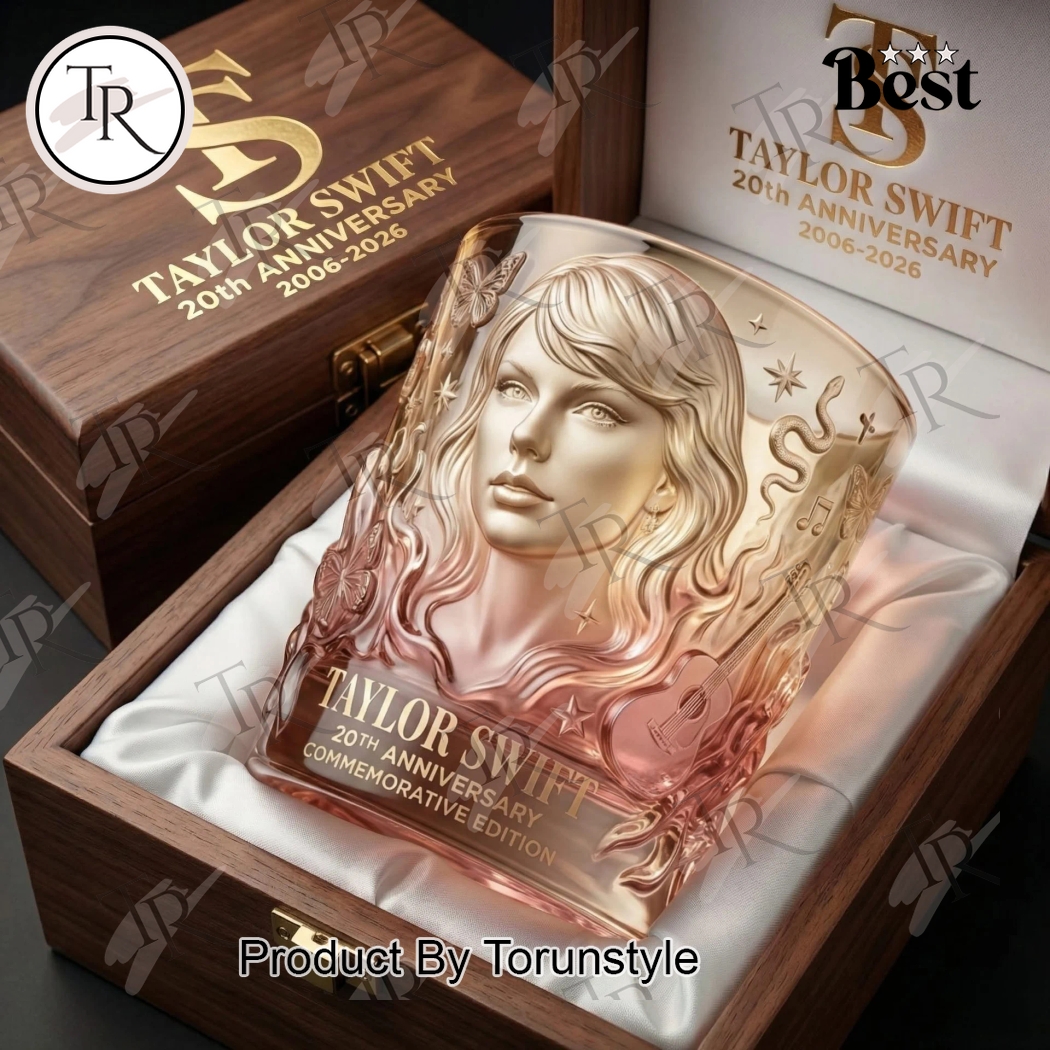 Taylor Swift 20th Anniversary 2006-2026 New Design Whiskey Glass Taylor Swift 20th Anniversary 2006-2026 New Design Whiskey Glass