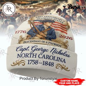 Capt. George Nicholas North Carolina 1758-1848 Beanie Hat
