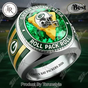 Green Bay Packers “Roll Pack Roll” Helmet & Cheese Fan Ring