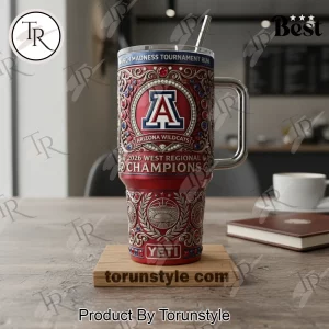 Arizona Wildcats 2026 West Regional Champions March Madness Yeti Tumbler