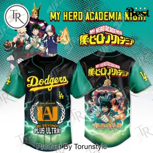 LA Dodgers My Hero Academia Night Plus Ultra Crossover Baseball Jersey