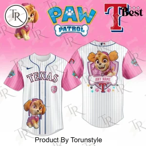 Texas Rangers Paw Patrol Skye Pinstripe Custom Baseball Jersey