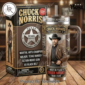 Chuck Norris Rest in Peace 1940-2026 Legends Series Handled Tumbler