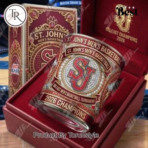 St John’s Red Storm Big East Men’s Basketball Tournament Champions 2026 Whiskey Glass