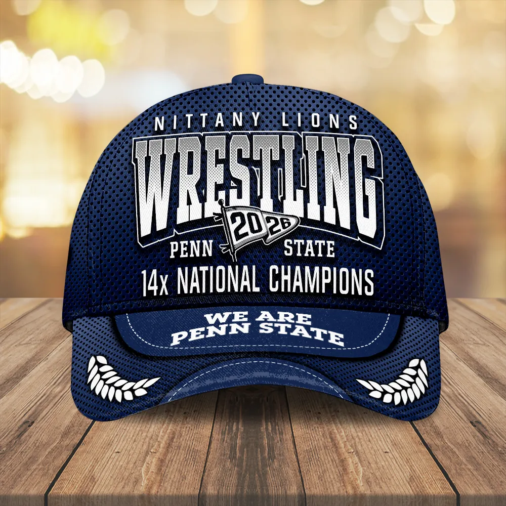Penn State Nittany Lions Wrestling 14x National Champions 2026 Cap Penn State Nittany Lions Wrestling 14x National Champions 2026 Cap