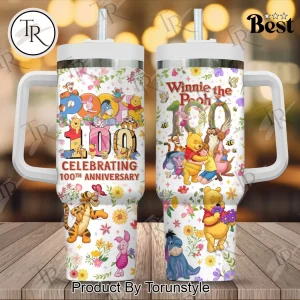 Winnie the Pooh 100th Anniversary Pooh and Friends Floral Tumbler