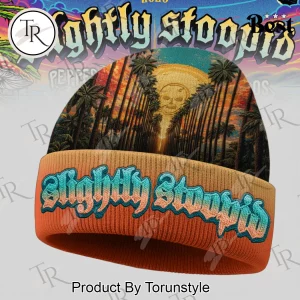 Slightly Stoopid Palm Tree Skull Sunset Beanie Hat