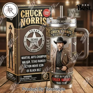 Chuck Norris Rest in Peace 1940-2026 Legends Series Handled Tumbler