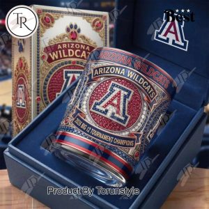 Arizona Wildcats Big 12 Tournament Champions 2026 Whiskey Glass
