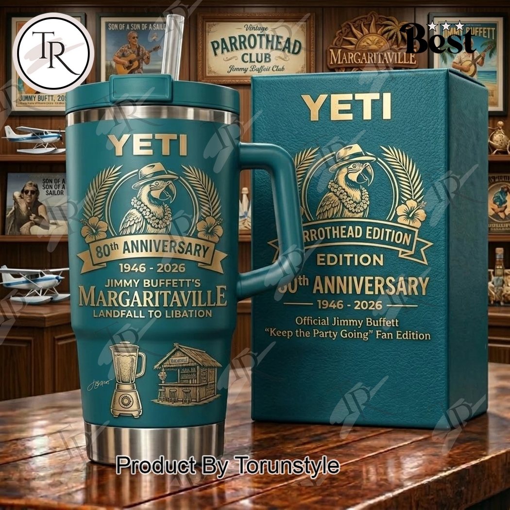 Jimmy Buffett’s Margaritaville 80th Anniversary 1946-2026 40oz Tumbler