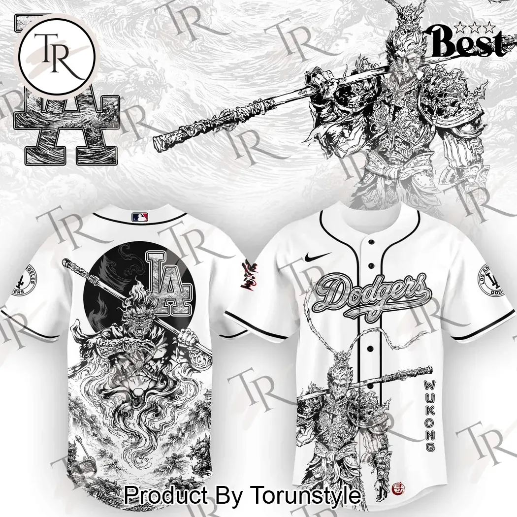 Los Angeles Dodgers Wukong Mythical Graphic Baseball Jersey Los Angeles Dodgers Wukong Mythical Graphic Baseball Jersey