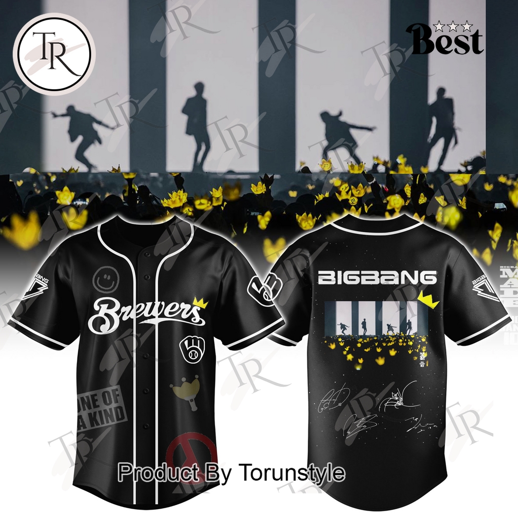 Milwaukee Brewers x Bigbang Tour 2026 Black Jersey Milwaukee Brewers x Bigbang Tour 2026 Black Jersey