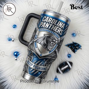Carolina Panthers Midnight Roar Keep Pounding 2026 40oz Tumbler