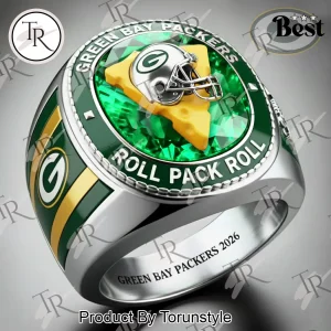 Green Bay Packers “Roll Pack Roll” Helmet & Cheese Fan Ring