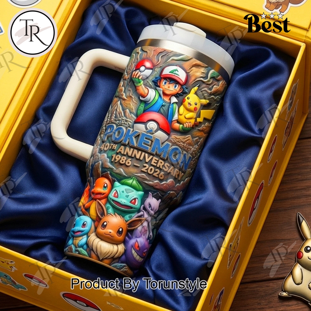 Pokémon 40th Anniversary 1986-2026 New Edition 40oz Tumbler Pokémon 40th Anniversary 1986-2026 New Edition 40oz Tumbler
