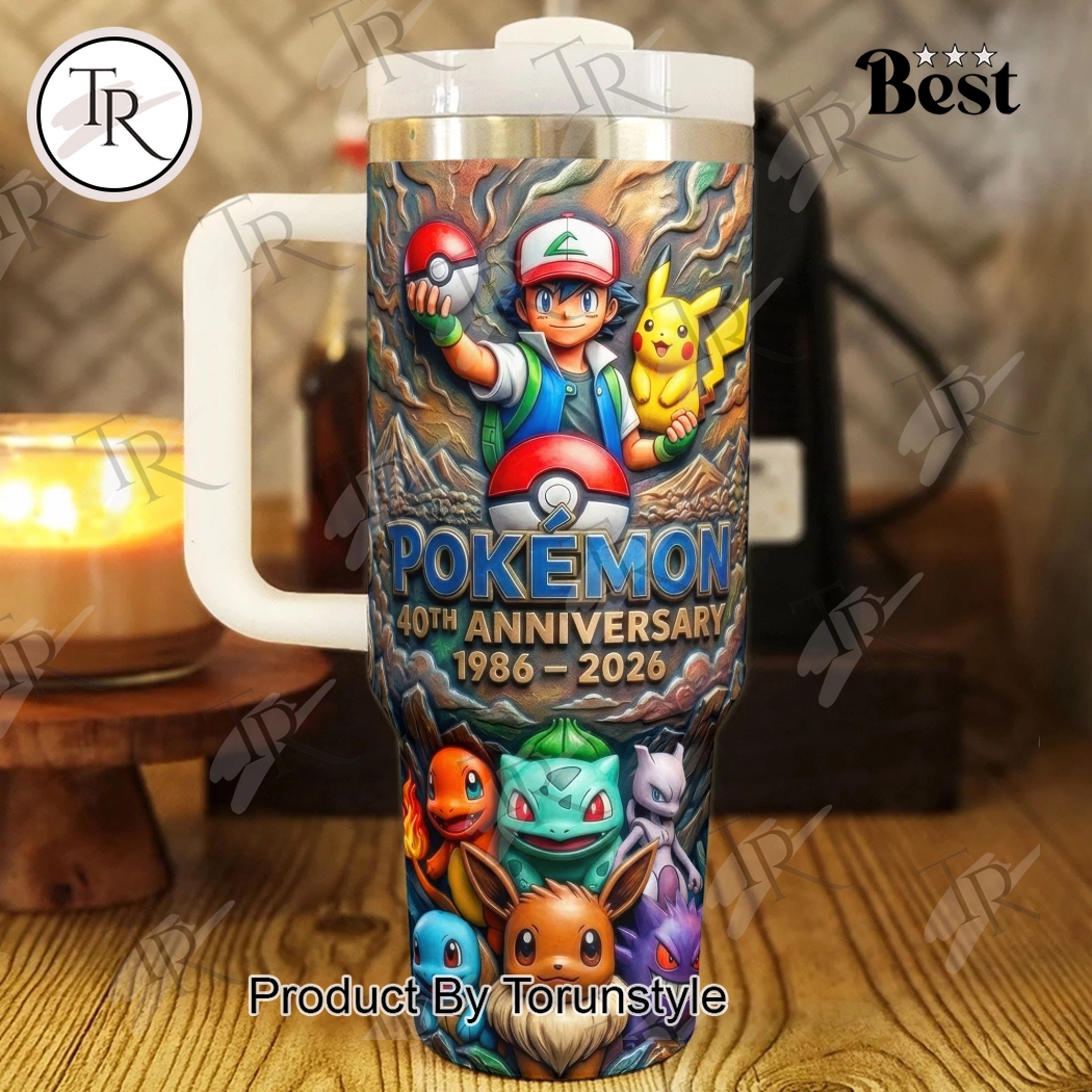 Pokémon 40th Anniversary 1986-2026 New Edition 40oz Tumbler Pokémon 40th Anniversary 1986-2026 New Edition 40oz Tumbler