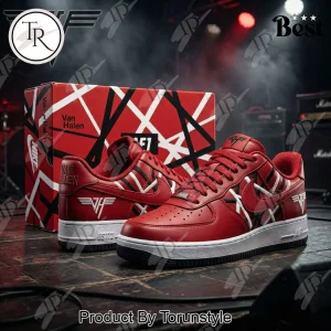 Van Halen Iconic Red Striped AF1 Style Premium Sneakers