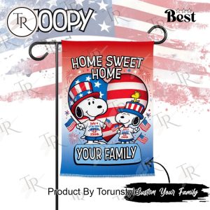 Snoopy x America’s 250th 1776-2026 Home Sweet Home Custom Name Garden Flag